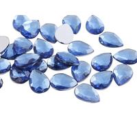 Allstarco 25 x 18 mm zaffiro blu chiaro H118 a goccia con retro piatto, in plastica, gemme in plastica, per la creazione di gioielli, costumi, cosplay, biglietti, decorazioni, artigianato, 20 pezzi