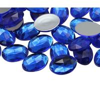 Allstarco 25 x 18 mm zaffiro blu H104 2,5 cm grande retro piatto ovale strass strass Cosplay gemme gioielli in plastica gioielli abbellimenti fai da te - 20 pezzi