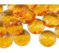 Allstarco 27mm Amber CH16 Round Acrylic Pirate Treasure Gems Plastic Jewels For Party & Games, Table Scatter, Vase Fillers, Wedding Decor Gemstones Favors - 25 Pieces