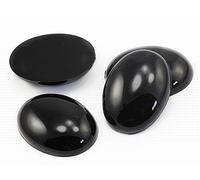 Allstarco 40 x 30 mm nero corvino H101 grande cabochon ovale in acrilico con retro piatto strass gemme in plastica per artigianato, costumi, inviti di biglietti, gioielli, cosplay, 4 pezzi