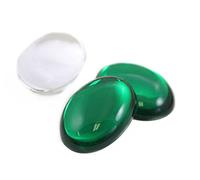 Allstarco 40x30mm Large Flat Back Oval Acrylic Cabochons Rhinestones Plastic Gems Embellishments for Crafts, Costumes, Card Invitations, Jewelry, Cosplay - 4 Pieces (Green Emerald H106)