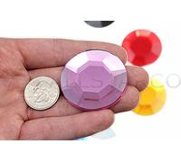 Allstarco 45 mm rosa H112 grande enorme autoadesivo rotondo strass - 1 pezzo