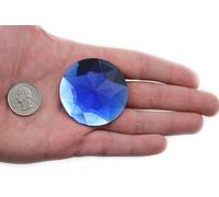 Allstarco 50mm Extra Large Flat Back Round Acrylic Rhinestones Plastic Circle Gems for Costume Making Cosplay Jewels PRO Grade Embelishments - 4 Pieces (Blue Sapphire H104)