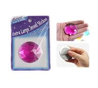 Allstarco 50mm Extra Large Self Adhesive Round Jewels Acrylic Rhinestones Stick On Plastic Gems for Cosplay - 2 Pieces (Pink Fuchsia H108)
