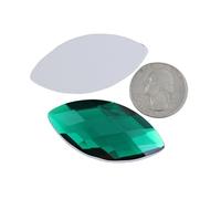 Allstarco 50x25mm Green Emerald H106 Large Flat Back Navette Acrylic Rhinestones Large Cosplay Gems Marquise Embelishments DIY Crafts - 2 Pieces