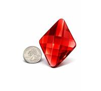 Allstarco 67x48mm Flat Back Extra Large Diamond Cosplay Gems Acrylic Big Rhinestones Plastic Jewels for Crafts Embelishments - 2 Pieces (Red Ruby H103)