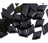 Allstarco Gemme in plastica acriliche con diamanti con retro piatto, 11 x 18 mm, per gioielli e bigiotteria, decorazioni per cosplay, 35 pezzi (nero jet H101)