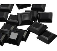 Allstarco KraftGenius 12mm Flat Back Square Acrylic Rhinestones for Jewelry Making And Garment Costume Cosplay Embelishments - 40 Pieces (Black Jet .JT)