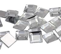 Allstarco KraftGenius 12mm Flat Back Square Acrylic Rhinestones for Jewelry Making And Garment Costume Cosplay Embelishments - 40 Pieces (Crystal Clear H102)
