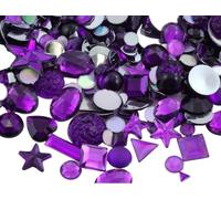 Allstarco - Pietre di strass viola con retro piatto, in acrilico, dimensioni e forme assortite, decorazioni per cosplay, gioielli per gioielli, confezione piccola (90,7 g)