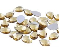 Allstarco Strass a forma di goccia in acrilico con retro piatto, 18 x 13 mm, colore arancione champagne, pesca, H134, per la creazione di gioielli, costumi, cosplay, decorazioni, artigianato, 30 pezzi