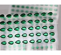 Allstarco Strass autoadesivi a forma di goccia, 6 x 4 mm, colore verde, in plastica, gemme per il viso, gioielli per il corpo, per biglietti fai da te e inviti fai da te, 5 fogli, 250 pezzi