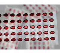 Allstarco Strass autoadesivi a forma di goccia, in plastica, 6 x 4 mm, colore rosso, LQ17, gemme per il viso, gioielli per il corpo, per biglietti fai da te e inviti fai da te, 5 fogli, 250 pezzi