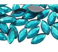 Allstarco - Strass in acrilico con retro piatto, 15 x 7 mm, con zircone blu, gemme marquise per artigianato, decorazioni a occhio di cavallo, costumi, biglietti, creazione di gioielli, gioielli per