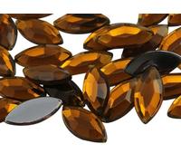 Allstarco - Topazio marrone fumé 15 x 7 mm, con retro piatto, in acrilico, gemme marquise per artigianato, occhio di cavallo, costumi, decorazioni, creazione di gioielli, gioielli, cosplay, 40 pezzi