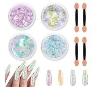 Allstarry 4 colori di scaglie di camaleonte, 5 g, polvere di pigmento scintillante di alta qualità per resina epossidica per realizzare progetti fai da te, album di ritagli, trucco, nail art e