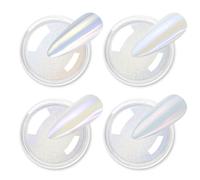 Allstarry Chrome Nail Powder 4 Colors Iridescent Aurora Powder Metallic Mirror Effect Pigment Pearlescent Mermaid Glitter Unicorn Glitter for Nail Art Manicure Decoration Home DIY Salon