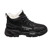 Alltags Ultra-Bequemer BarfußSchuhe Rutschfest Winterstiefel Winter Warm GefüTtert Winterschuhe Mode Hohe SchnüRschuhe Outdoor Leicht Workout Freizeitschuhe üBergangs Unisex Schuhe, Nero , 42 EU