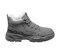 Alltags Ultra-Bequemer BarfußSchuhe Rutschfest Winterstiefel Winter Warm GefüTtert Winterschuhe Mode Hohe SchnüRschuhe Outdoor Leicht Workout Freizeitschuhe üBergangs Unisex Schuhe, grigio, 41 EU
