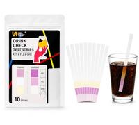 ALLTEST 10 x Drink Check Test Dipstick per Bevande Rilevazione di 3 Sostanze KET GHB e FLZ Strisce Reattive per Cocktail Bicchieri Drink Controllo Preventivo per Feste Bar Festival e Viaggi