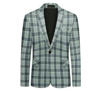 Allthemen Blazer da Uomo con Un Bottone Casual Giacca Slim Fit da Lavoro Business Suit Jacket Eleganti Formale Blu Chiaro L