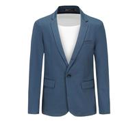 Allthemen Blazer da Uomo con Un Bottone in Tinta Unita Giacca da Abito Cotone Elastico Formale d'Affari da Cena Blazer Bussiness per Matrimonio Blu S