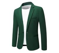 Allthemen Blazer da Uomo Slim Fit con Un Bottone Suit Jacket Giacca Elegante Formale for Wedding Business Evening da Lavoro Verde L