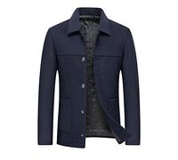 Allthemen Cappotto Invernale da Uomo Cappotto Caldo Cappotto Corto Slim Fit Giacca Invernale da Lavoro per Il Tempo Libero Blu S