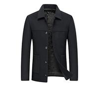 Allthemen Cappotto Invernale da Uomo Cappotto Caldo Cappotto Corto Slim Fit Giacca Invernale da Lavoro per Il Tempo Libero Nero L