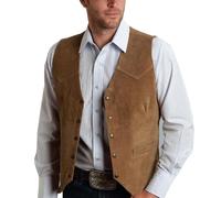 Allthemen Gilet da Uomo con Scollo a V Business Blazer Senza Maniche Vintage Classico Abito Veste per Matrimoni Party Marrone XXL