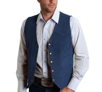 Allthemen Gilet da Uomo con Scollo a V Business Blazer Senza Maniche Vintage Classico Abito Veste per Matrimoni Party Blu Navy 3XL