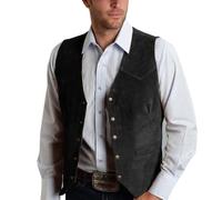 Allthemen Gilet da Uomo con Scollo a V Business Blazer Senza Maniche Vintage Classico Abito Veste per Matrimoni Party Nero XXL