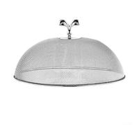 Allthingstore Copertura per alimenti in rete in acciaio inossidabile con manico per protezione degli alimenti, adatta per cene interne ed esterne, tenda riutilizzabile per piatti, ciotole e vassoi (A)