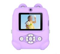 Allthingstore Doppia fotocamera per bambini da 48 MP con schermo HD da 2 4 pollici e stampante termica integrata per stampe fotografiche istantanee, compatibile con schede di memoria da 64 GB (viola)