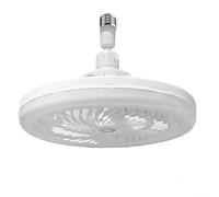 Allthingstore E27 Smart LED ventilatore da soffitto luce regolabile telecomando pieghevole ventilatore lampada con 3 impostazioni di velocità per camera da letto, soggiorno, ufficio (bianco)