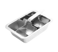 Allthingstore Grande creatore del cubo di ghiaccio dell'acciaio inossidabile con il meccanismo di rilascio facile 6 cavità del ghiaccio per Antivari