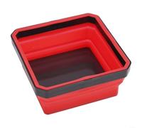 Allthingstore Organizer antiscivolo per viti e elementi di fissaggio, vassoio magnetico pieghevole in silicone per viti da 11,4 cm, ciotola portaoggetti pieghevole per falegnami e idraulici (rosso)