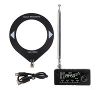 Allthingstore Ricevitore radio portatile, con schermo a colori da 1,9 pollici SI4732 Chip 800mAh Batteria AM FM LSB USB HF SW VHF Trasmissione a banda completa 0.5-108MHz Supporto (A)