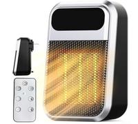Allthingstore Riscaldatore portatile a parete ad alta efficienza energetica con timer remoto, 1200 W, compatto per mini ventilatore, protezione rapida dal surriscaldamento, silenzioso, per casa