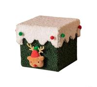 Allthingstore Scatole regalo di Natale con coperchio, scatola di lusso con nastro, 13,5 x 13,5 x 12,5 cm, per regali di Natale (scatola verde bianca)