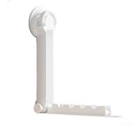 Allthingstore Stendibiancheria pieghevole con ventosa, in lega di alluminio, retrattile, per interni ed esterni, montaggio a parete senza fori, per casa, appartamento, dormitorio o campeggio (latte