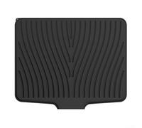 Allthingstore Tappetino scolapiatti in silicone, grande, 50 x 43 cm, antiscivolo, resistente al calore, per lavello da cucina, organizer (nero)