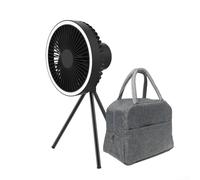 Allthingstore Ventilatore portatile a treppiede con ricarica USB, ventilatore elettrico da tavolo, regolabile, 3 impostazioni di velocità, per casa, ufficio, campeggio all'aperto, bianco, grigio, nero