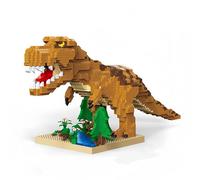 alltogetho Jurassic Yellow T-Rex Micro Set di mattoncini da costruzione - 2500 pezzi, modello di dinosauro tematico della giungla da 35,6 cm, giocattolo antistress per adulti, decorazione