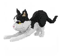 alltogetho Set di giocattoli a forma di mucca modello micro mini mattone: goditi i modelli a strati in bianco e nero con la posa dinamica in esecuzione