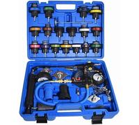 Alltooetools Kit tester per la pressione del liquido di raffreddamento del radiatore, 28 pezzi, tester per perdite di pressione del sistema di raffreddamento, strumento di ricarica sottovuoto