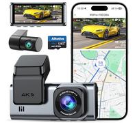 Alltotive R5 Pro Dash Cam 4K/2.5K per Auto, Telecamera Doppia Anteriore e Posteriore, WiFi 5GHz, GPS, SD 128GB Inclusa, Schermo IPS 3.16", Parcheggio 24H, Visione Notturna, G-Sensor, 256GB Max