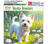 ALLTRADE Calendario 2026 Westie Wonders con visualizzazione mensile grande da parete 2026, calendario delle vacanze nel Regno Unito, ottimo regalo per mamma, papà, collega, amici e familiari, prodotto