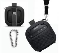 alltravel Custodia in silicone per altoparlante Bluetooth portatile Bose New SoundLink Micro (seconda generazione) con cordino da collo (nero)