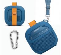 alltravel Custodia in silicone per altoparlante Bluetooth portatile Bose New SoundLink Micro (seconda generazione) con cordino da collo (Twlight Blue)